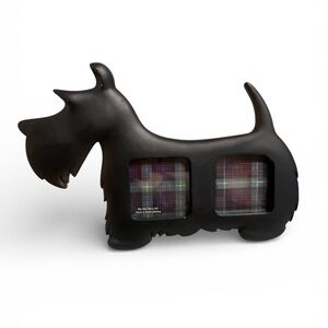 Isaac Jacobs Scottie Dog Double Photo Frame Black  -  2 x 2